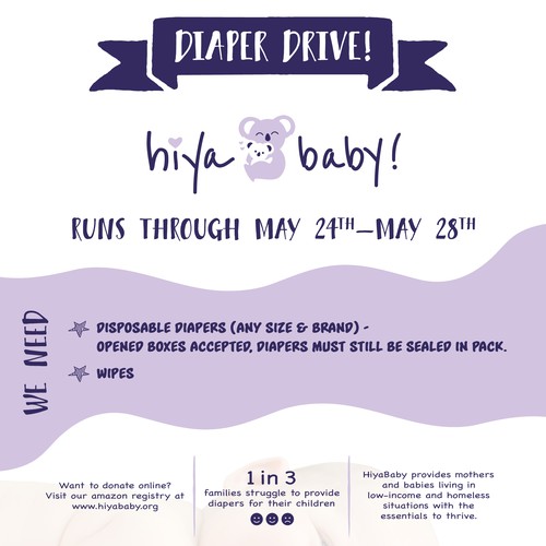 Flyer for a diaper drive