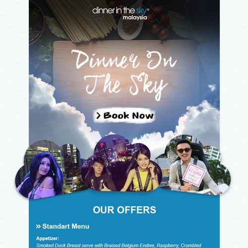 Email Design for Dinner in the Sky