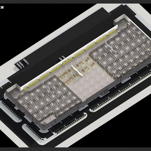 3D Model and renderings of large warehouse