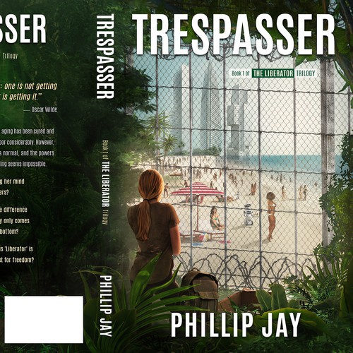 Book cover design for novel "TRESPASSER"