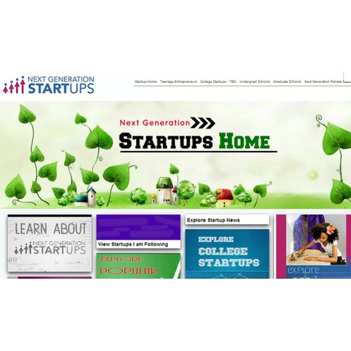 Design Web Banner for "Next Generation Startups" (home page)