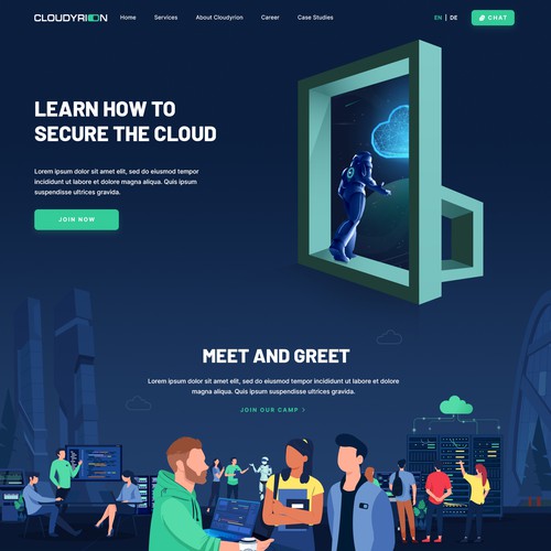 Landing Page Design for Cloud Security Event