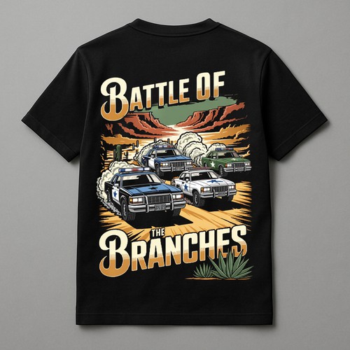 Vintage Desert Race T-Shirt Design - Customizable Racing & Enforcement Theme Design (This Design Is Available For Sale)