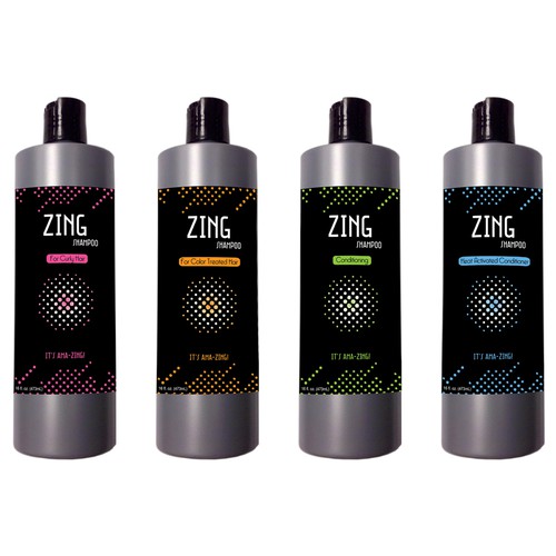 Zing Shampoo Label Design