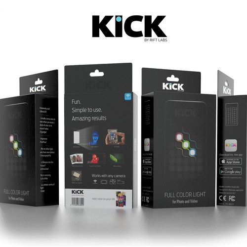 Retail box design for KICK photography light