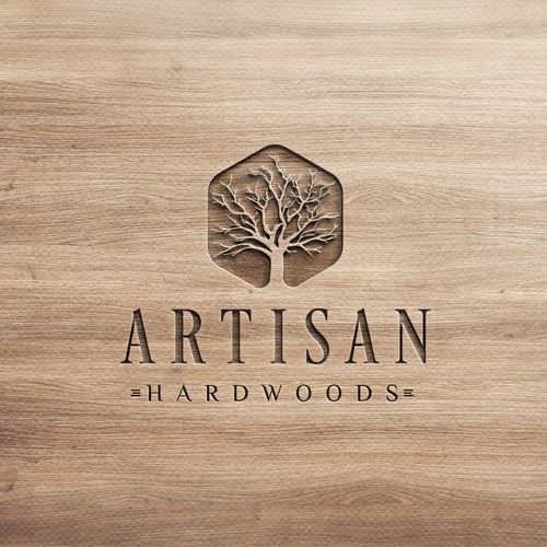 Create an elegant and simple logo for a high-end custom hardwood flooring gallery