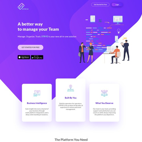 Landing page design