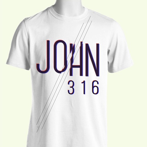 Hipster/College style t-shirt design featuring John 3:16