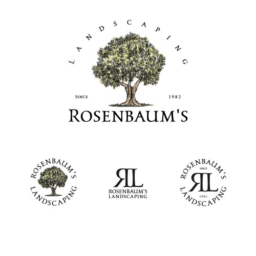 Logo and brand identity for Rosenbaum's Landscaping