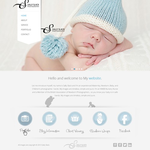 landing page for Sally Slack Photography