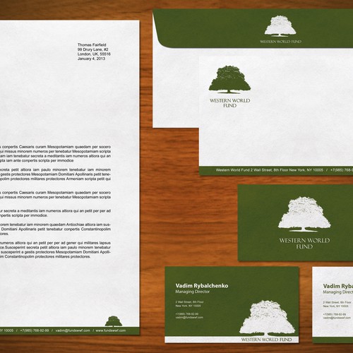 Create the next stationery for Western World Fund