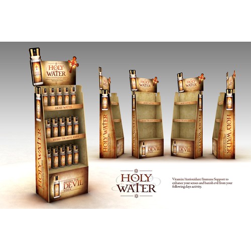 Point of Purchase Display for "Holy Water" Drink Additive