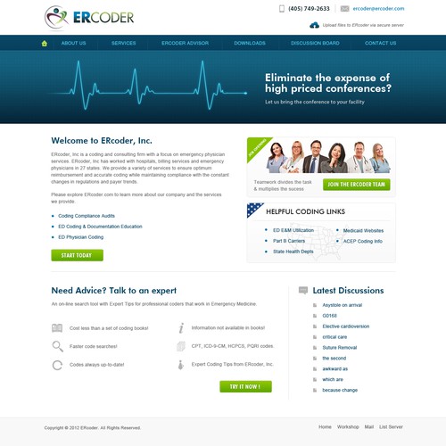 New website design wanted for ERcoder, Inc