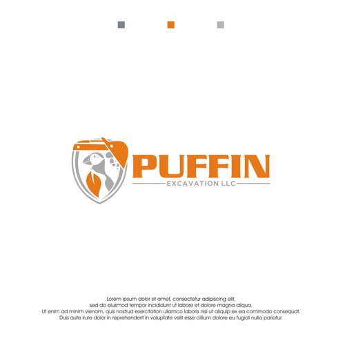 concept logo for Puffin Excavation LLC