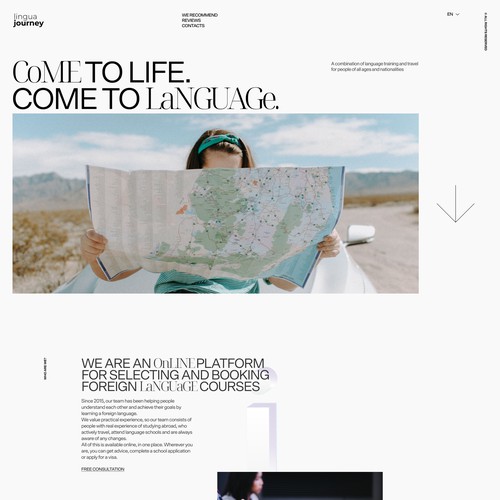Foreign Language Courses main page design creative 