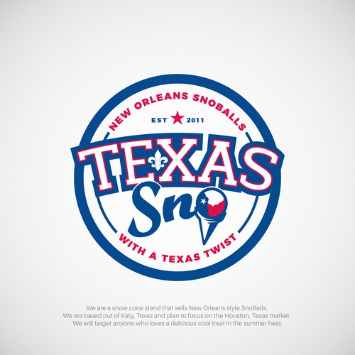 Logo for Texas Sno, New Orleans Snoballs.