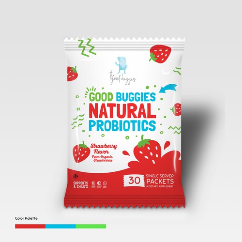 Playful & Natural Design refresh for kids probiotic packaging