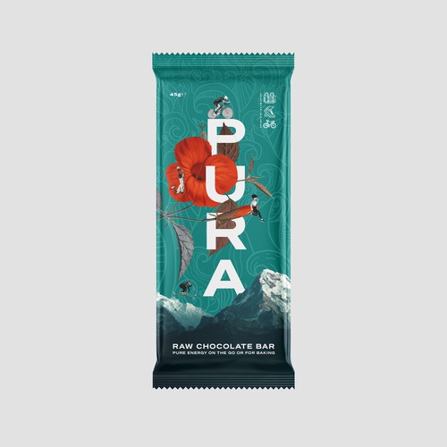 Raw chocolate bar packaging
