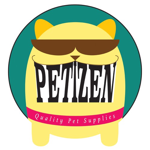 Funky Doggy with big smile for pet shop logo