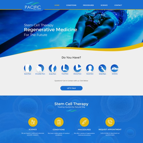 Landing Page for Stem Cell Therapy 