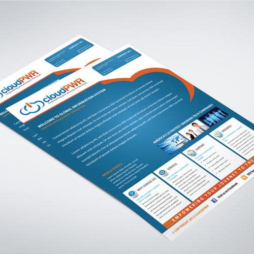 postcard + flyer for cloudPWR