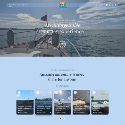 Website for a journey around Australia by sea