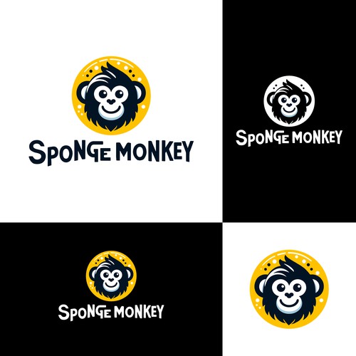 Fun and friendly logo for a brand called “Sponge Monkey”