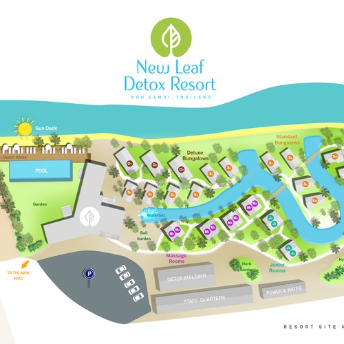 Site map for a resort