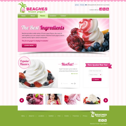 website design for Beaches Frozen Yogurt