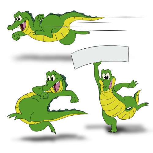 Friendly cartoon alligator