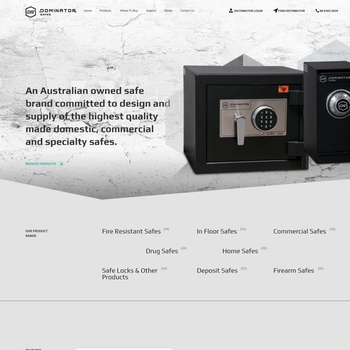 Website design for "Dominator Safes".