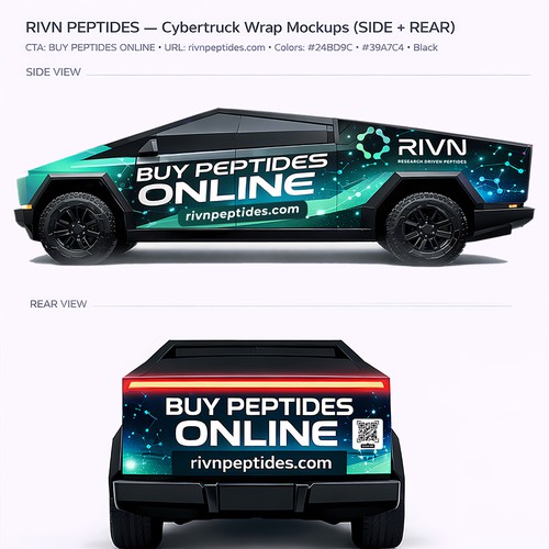 🏆🥇design cybertruck wrap mockup