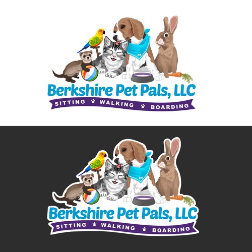 Illustrated Logo for Berkshire Pet Pals, LLC