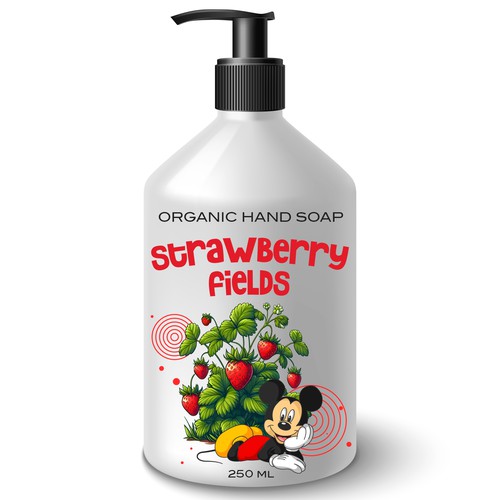 Mickey Mouse-Themed Organic Hand Soap – "Strawberry Fields"