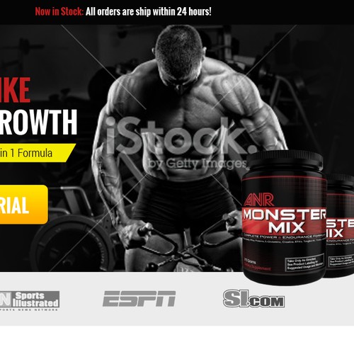 Landingpage for Bodybuilding-Supplement