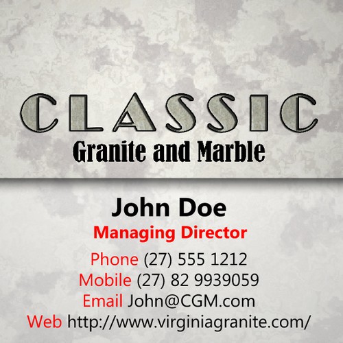 Business Card - Classic Granite and Marble