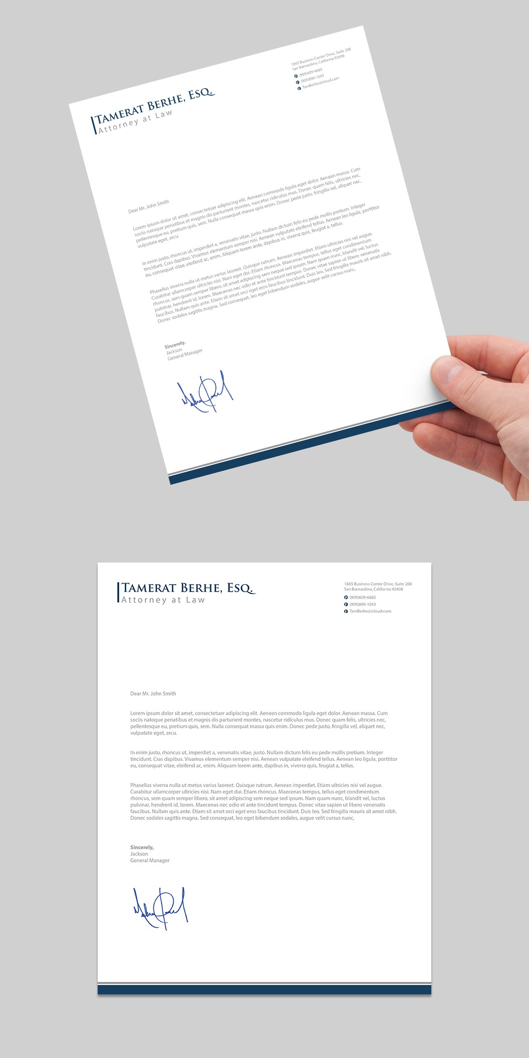 Letterhead Design for Attorney's Solo Law Practice 
