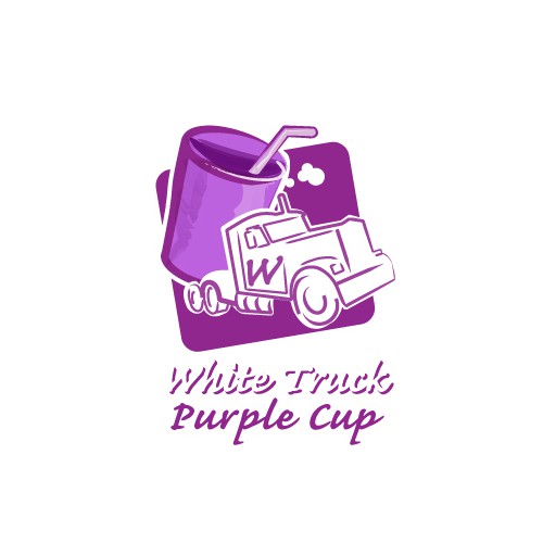white truck purple cup