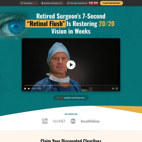 Direct Response Supplement VSL Landing Page Design