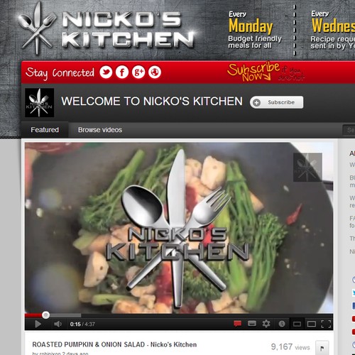 Youtube Header for Nicko's Kitchen