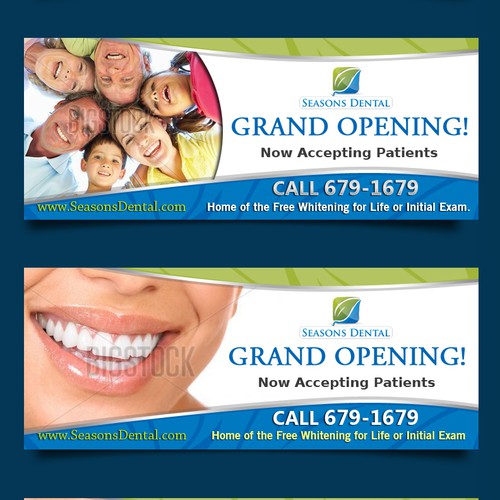 Help Seasons Dental Outdoor Banner Design