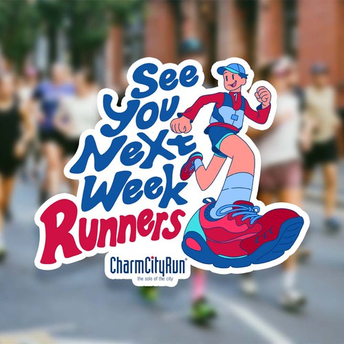 RUNNING MAN STICKER DESIGN