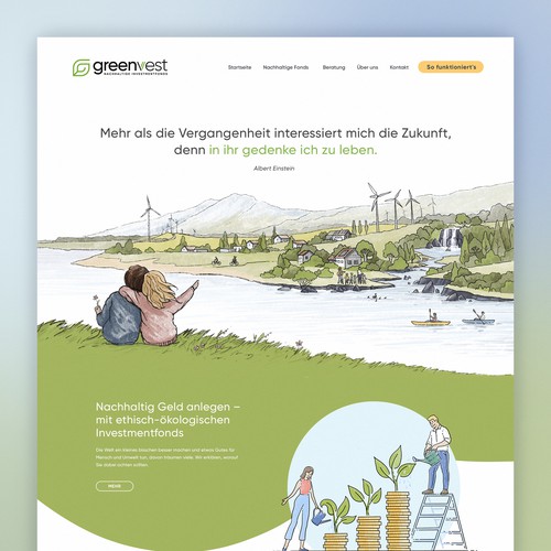 Design a breath/eye-catching modern & emotional key visual for a sustainable investment startup