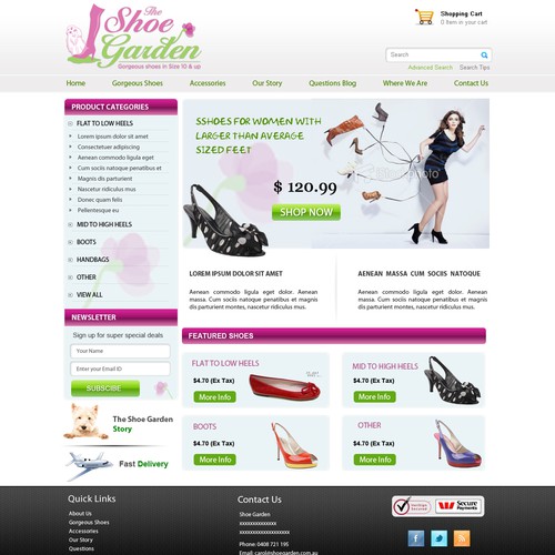 Shoe Garden needs a new website design
