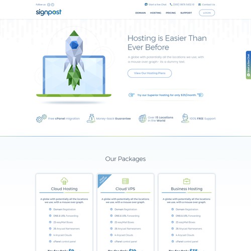 Home page concept for Signpost.