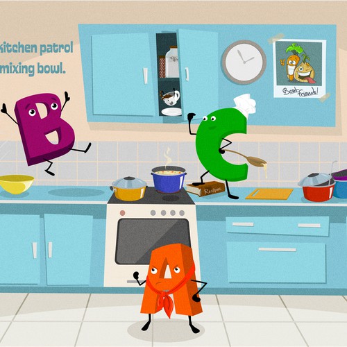 Alphabet illustrations for a children's picture book