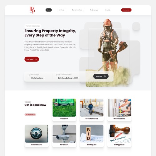Homepage for Property maintenance