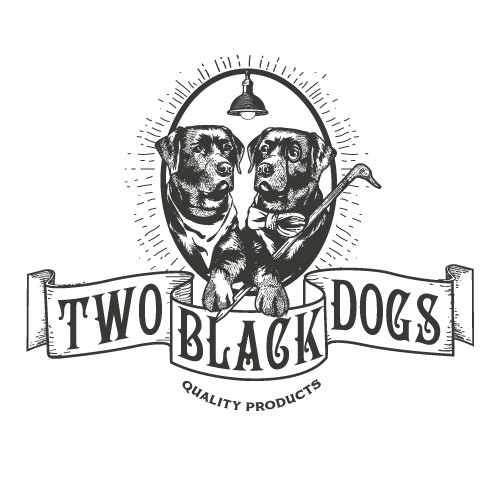 Two black dogs