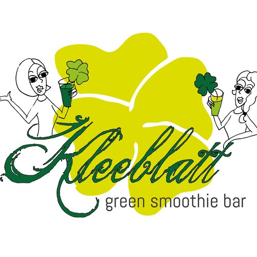 Two girls need playful, feminine Logo for happy and charmingGreen-Smoothie-Bar!