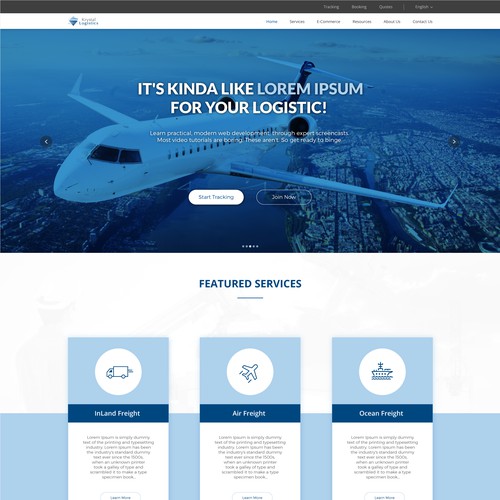 Website design concept for Cargo Service.